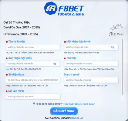 Đăng Ký F8BETA2 – Bắt Đầu Hành Trình Cá Cược Trực Tuyến Dễ Dàng